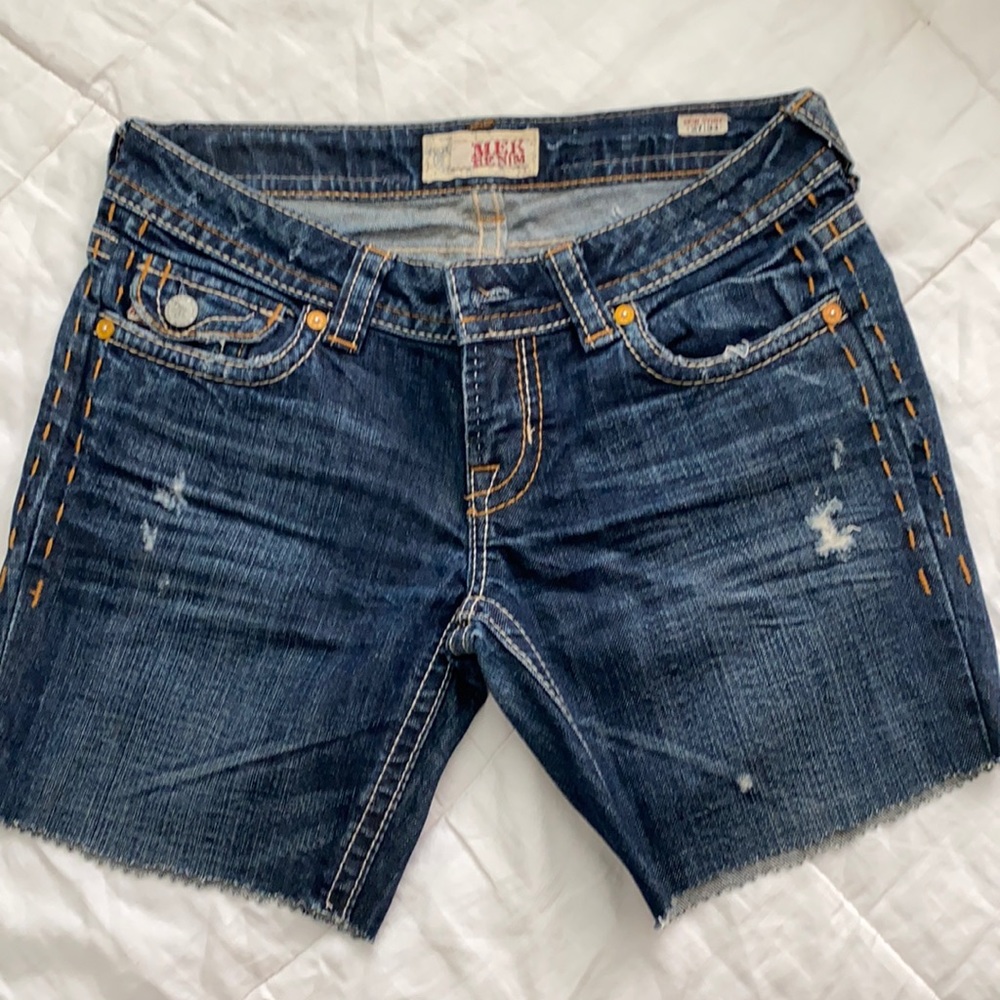 Mek Denim low waisted jean shorts